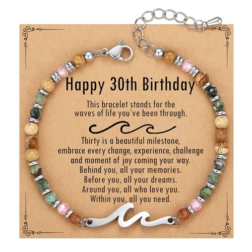 TONY & SANDY 30th Birthday Gifts for Women, 30th Birthday Decorations for Her, Wave...