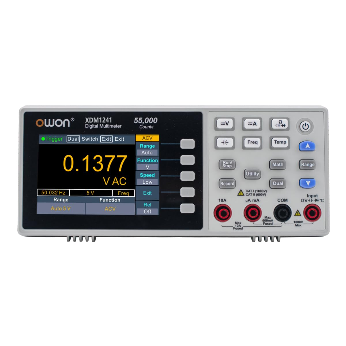 OWON XDM1241 - Mini batteria da tavolo, multimetro digitale, 3,7 pollici, LCD da desktop, multimetro digitale, tester di temperatura RMS