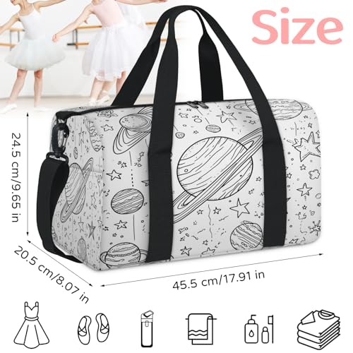 Universe Planets Sports Duffle Bag for Women Men Waterproof Overnight Weekender Bag with Adjustable Strap Travel Tote Bags for Beach Yoga Work Dance Swim2