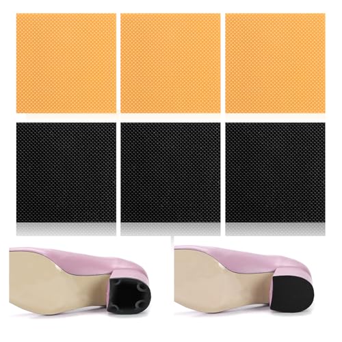 6Pcs Square Shoe Heel Repair Rubber Boot Heel Replacement Caps Shoes Heels Pad Sole Protectors Square Sole Repair Pad Non Slip Heels Protectors for Shoes