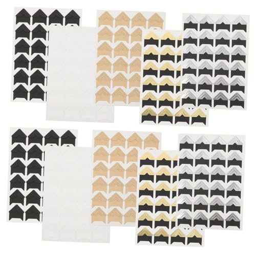 Housoutil Photo Corners Stickers Set 10 Sheets Non-damaging Removal Enhance Your Scrapbooking Projects