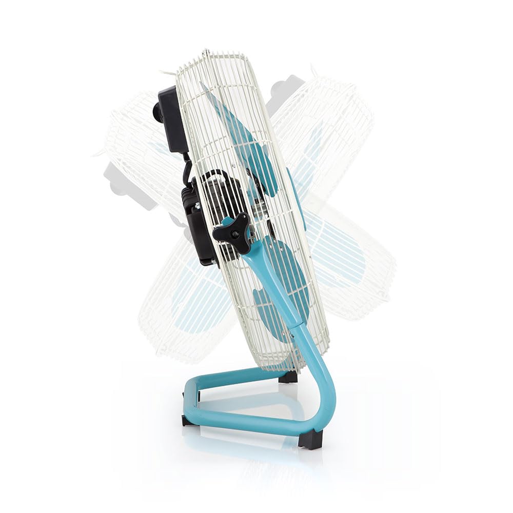 Orbegozo PW 1546 - Ventilateur industriel Power Fan, 3 vitesses, pales métalliques, poignée de transport, 130 W, bleu et blanc