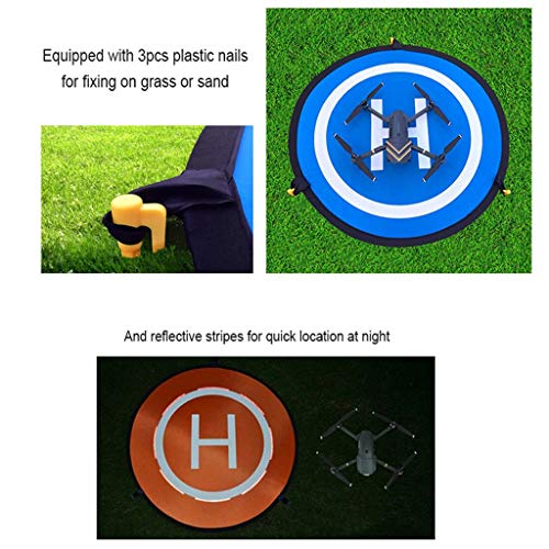 DJYILUF Drohne Landeplatz für DJI Mavic NEO/Mini 4K /Air 3S/ Mini 2 /FPV, 75cm Universal Wasserdichtes Faltbares Lande Pads für DJI Air 2S/ Mavic 2 Zoom, Doppelseitig Farbe Design – Bild 7