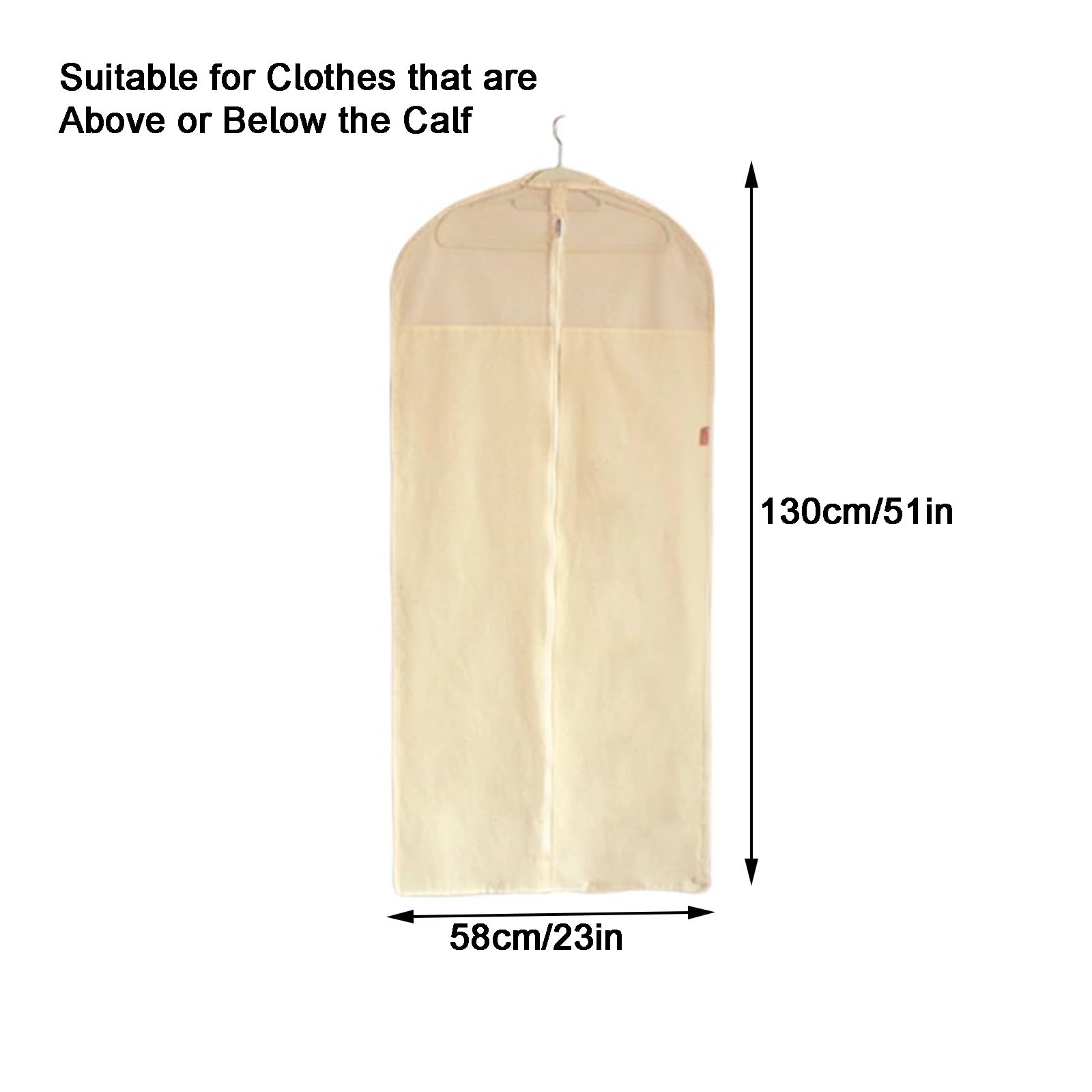 YZWZZXC Cloth Garment Bag, Breathable Garment Bags, Thick Cotton Garment Covers, Visible Mesh, Hanging Storage with Zipper, for Dresses, Coats, Jackets, Shirts(130 * 58cm/51 * 23in)