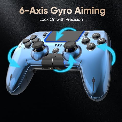 Image of BETMI Wireless Controller for PS5, Pro /Slim /MAC /PC, Metallic Blue | Gamepad with Macro /Turbo Function, Dual Vibration, Hall Effect Joysticks, 6-Axis Gaming Controller with Speaker, 3.5mm Jack