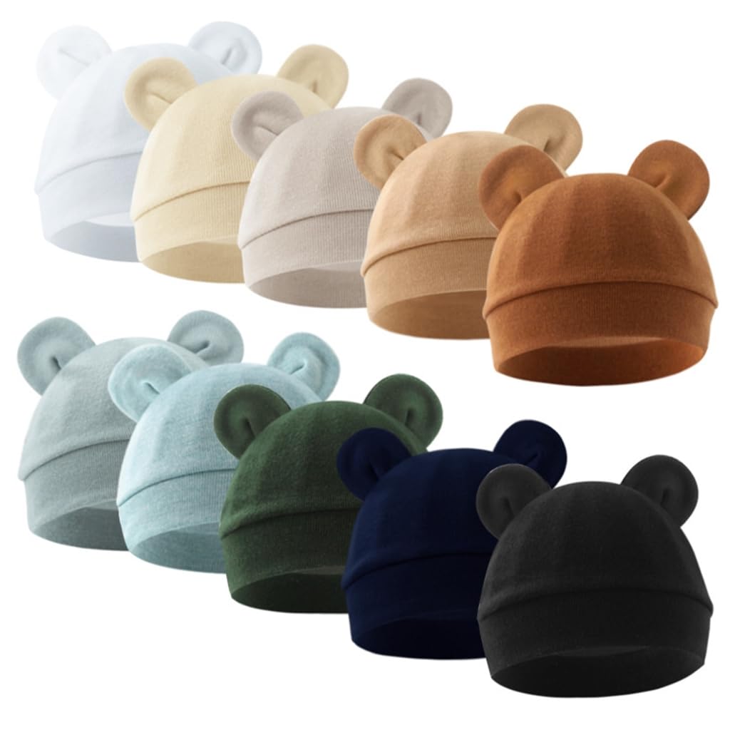 ffgguuiic Soft & Breathable Newborns Baby Hat Cotton Fetal Caps for 0 to 3 Months Comfortable Infants Bonnet Fashionable Headwrap