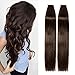 Produktbild TESS Tape Extensions Echthaar Klebeband Haarverlängerung Remy Human Hair günstig 40 Tressen x 4 cm 100g-55cm(#2 Dunkelbraun)