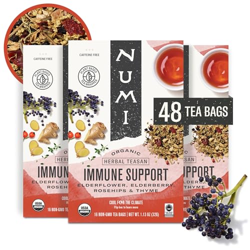 Image of Numi Organic Immune Support Tea, 48 Herbal Tea Bags, Caffeine Free