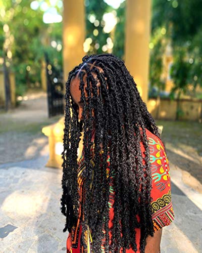 ELIGHTY Crochet Butterfly Locs - Distressed Faux Locs, Pre-twisted Braids, Crochet Braids, Pre looped, Fluffy, Natural Messy Synthetic Crochet Braiding Hair (18 Inch (Pack of 6), 1B)