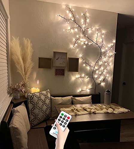 Lighted Vines For Home Decor With Remote Control, 7.5Ft Christmas Swags Decorations Indoor Walls Decor Artificial Tree Branches 144 Leds Willow Vine Lights For Walls Bedroom Living Room Decor (1Pcs) #TOP2