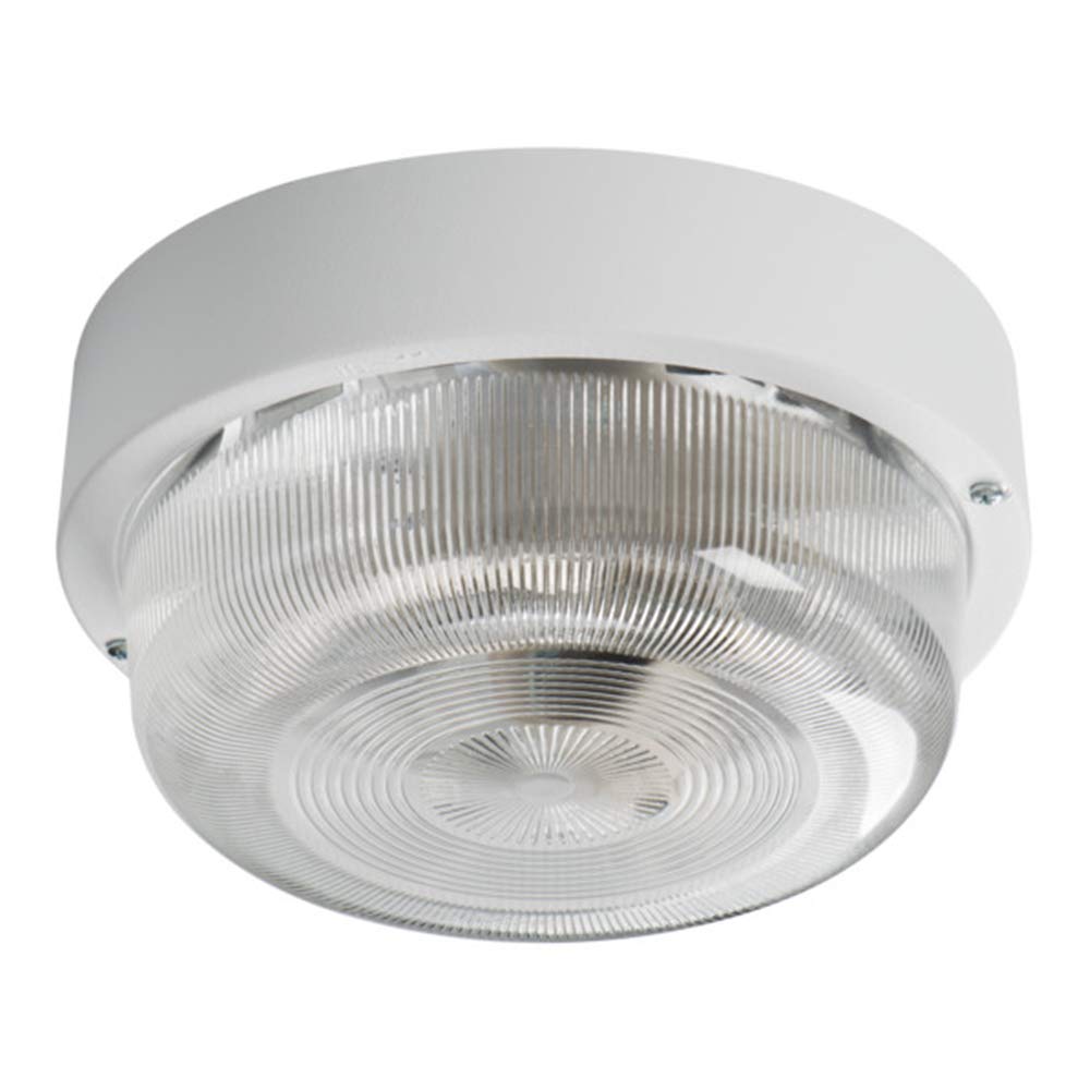 Manningham Lighting White Ip44 Outdoor Wall Ceiling Surface Mounted E27 Non Dimmable Glass Cover Water Dust Proof Outside Light Luminaire Bulkhead Garage Attic Basement Tuna Light
