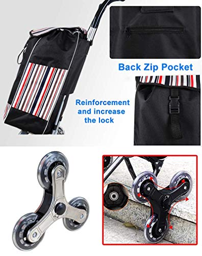 Einkaufstrolley, faltbarer Einkaufswagen auf Rädern, großer und leichter Einkaufstrolley mit abnehmbarer Tasche, max… – Bild 6