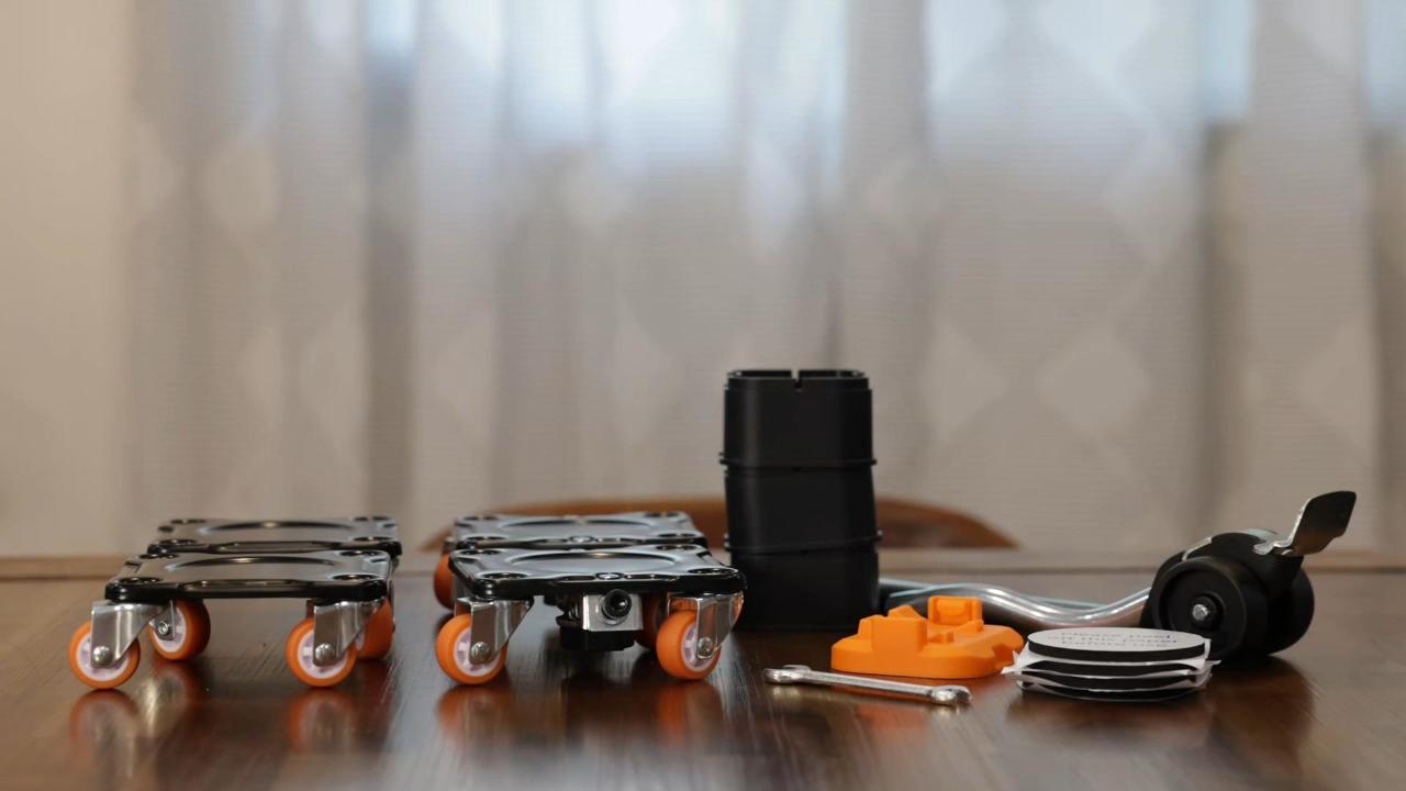 ONEON Pack Supplémentaire 4 Rouleau Mobile Connectables Pour Meubles Avec Roues Pivotantes à 360