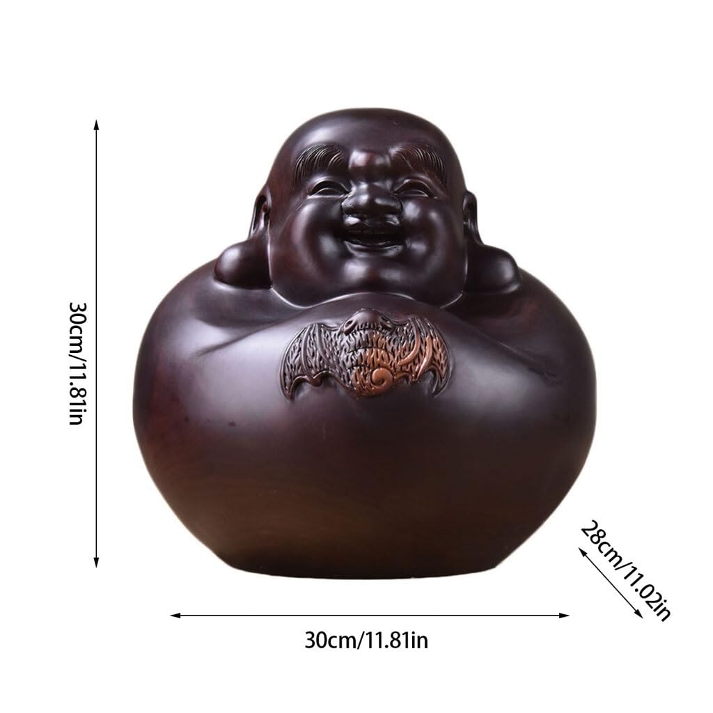Posąg Buddy do wnętrz Rzeźba drewniana Maitreya Posąg Buddy Ozdoby Dom Salon Dekoracja Zen Statua Dom Statua Buddy Medytująca Statua Buddy Rzeźba