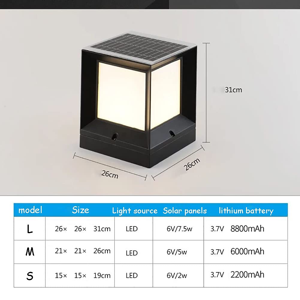 Solar-Pfostenlichter, 6 Stück – Warmweiß/kaltweiß, IP65 Wasserdicht, Für Zaun & Garten