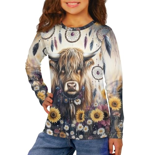 Image of Uourmeti Teens Girls Long Sleeve T Shirts Fall Outfits Boys Active Sportswear Running Tops