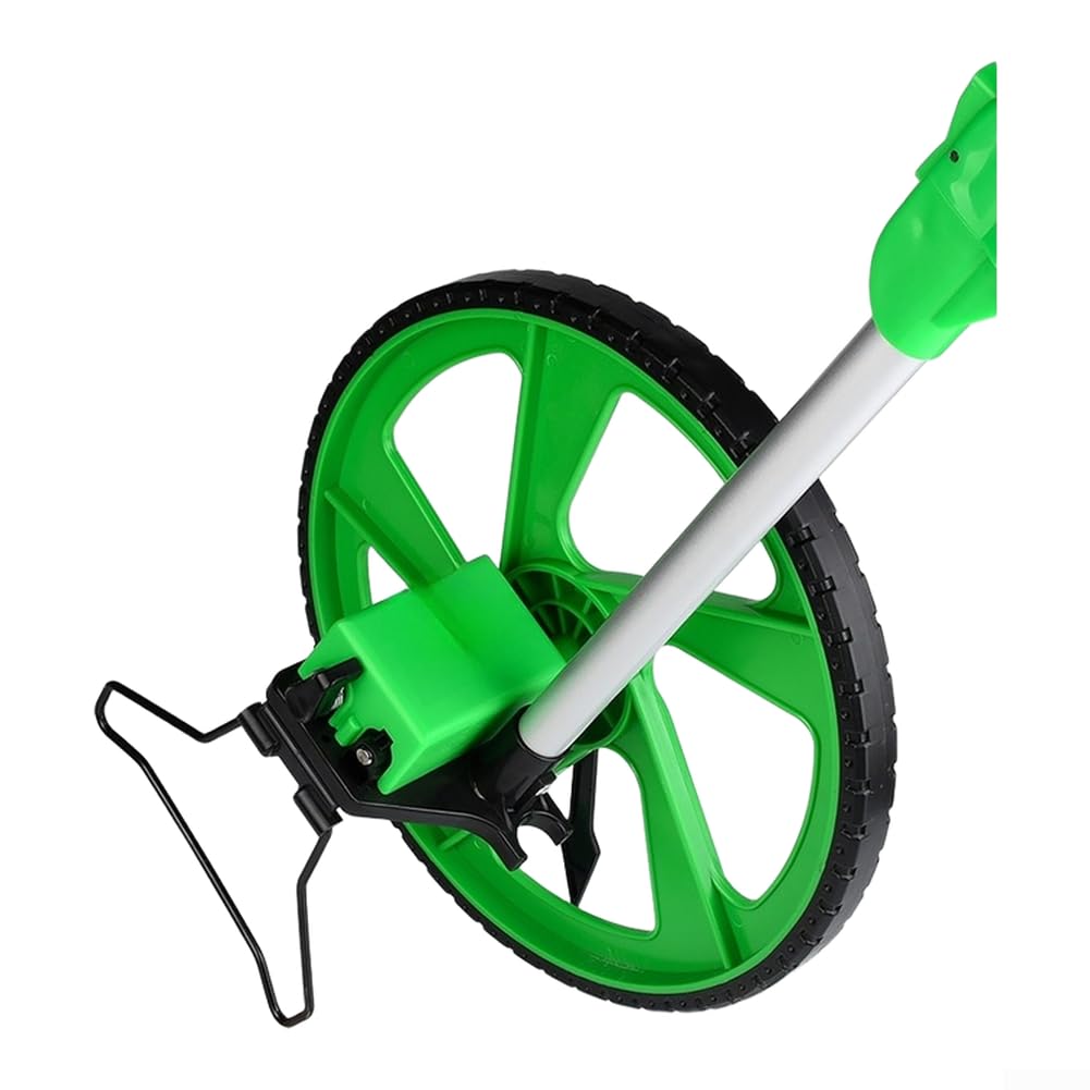 Medidor de distancia 9999 m, rueda de medición precisa, plegable, resistente para obras, terrenos, campos deportivos, 320 mm (verde)