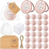 Soaoo 24 Set Inspirational Compact Mirror Bulk Metal Round Shell Sometimes You Forget Your Awesome Gifts for Women Appreciation Double-Sided Purse Mirrors Employee Coworker Mothers Day Wedding Gift