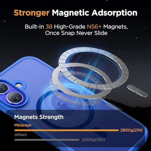 Image of Miracase Magnetic Series for iPhone 16 Case [Compatible with MagSafe] Military-Grade Protection, Anti-Fingerprint, Slim Phone Case for iPhone 16 6.1 inch - Sea Blue