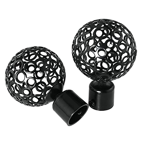 ZZLZX 2pcs Decorative Window Curtain Pole End Drape Rod Finals Head For Inner Diameter 22mm, Curtain Decoration Accessories