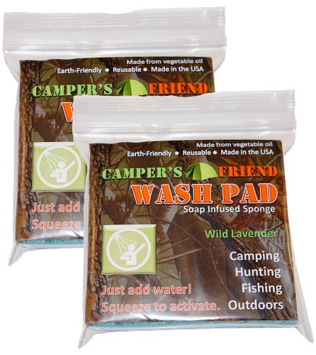 Camper's Friend Wash Pad Eco Friendly Soap Infused Sponge - Qty 2 (2/pk) (Wild Lavender)