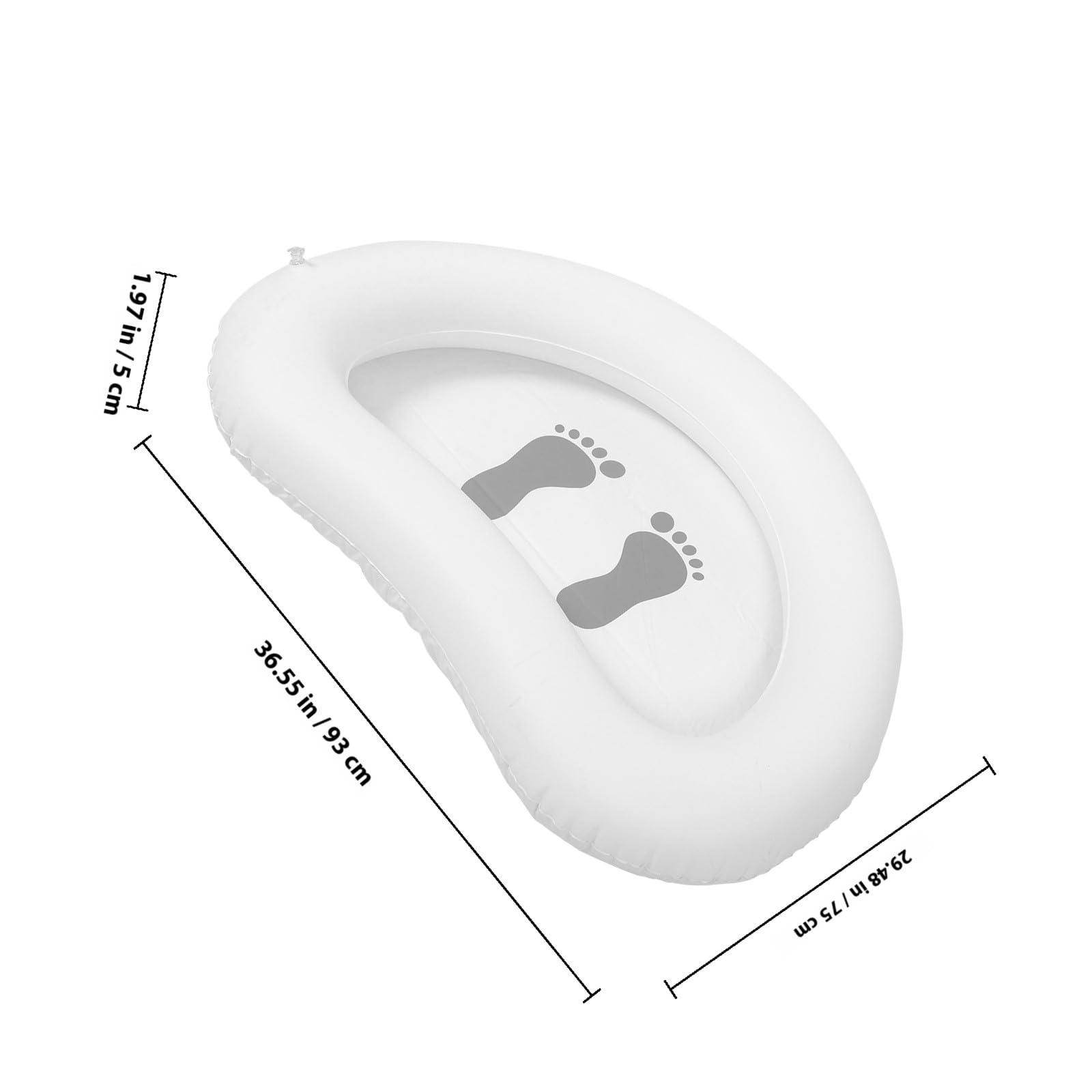 Pediluvio Gonfiabile in Pvc Bianco per Piscina, Vassoio Lavapiedi Leggero e Facile da Gonfiare e Sgonfiare, per Uso Domestico e Persone di Tutte le Età