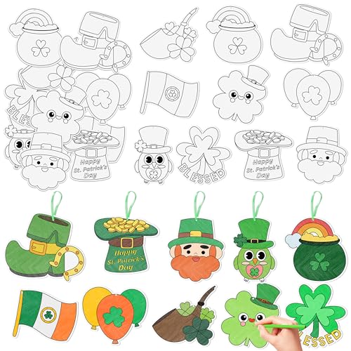 JAPBOR St. Patrick Day Coloring Craft - 83PCS Shamrock Colour