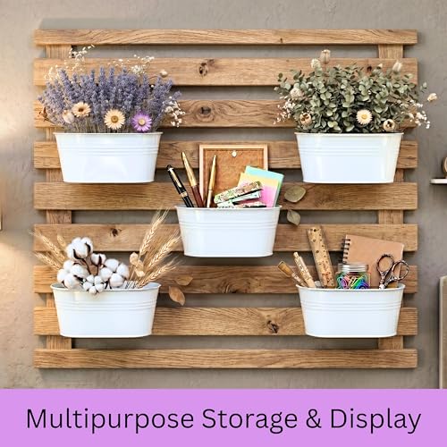 LaLaGreen Wall Planter (11.8 Inch, 4 Pack) White Metal Wall Hanging Decor for Indoor Planter Flower Pot Holder Porch Balcony Decoration Window Boxes Planters Pots Plant Planters Garden Yard Home Fence by LáLáGreen - Image 8