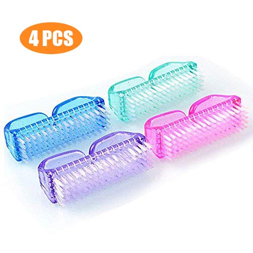 Acrylic Nail Brush, 4 PCS Handle Nail Hand Scrub Cleaning Brushes