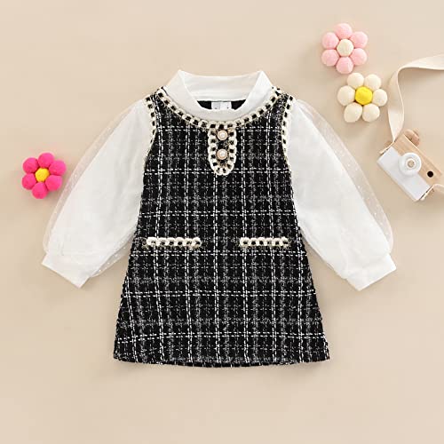 Kids Toddler Baby Girl Fall Winter Outfit Long Sleeve Pompom Knitted Shirt Sweater Top Button Skirt 2PCS Clothes Set2