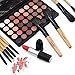 Beige Makeup Brush, Yuwaku 32pcs Wooden Make Up Brushes Set, Premium Synthetic Soft Bristles Kabuki Foundation Powder Eyeshadow Eyeliner Blush Concealer Brush Kit with Nylon Bag
