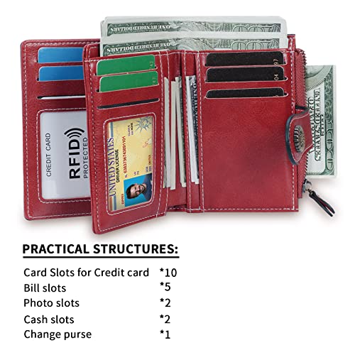 HUA ANGEL Women Long Clutch Wallet Large Capacity Zipper Cellphone Purse PU Leather Ladies Wristlet Purse with Multiple Card Slots for Credit Cards Cash Bills - Image 4