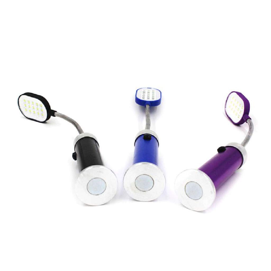 TEmkIn Libro Luz Cama Luces de Lectura Flexible Ajustable Brazo Largo Base magnética Manos Lámpara de Trabajo Carpa Linterna (Color : D)