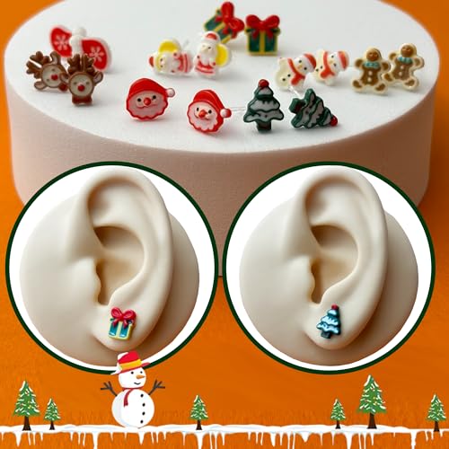 Plastic Earrings for Sensitive Ears Christmas Stud Earring for Women3