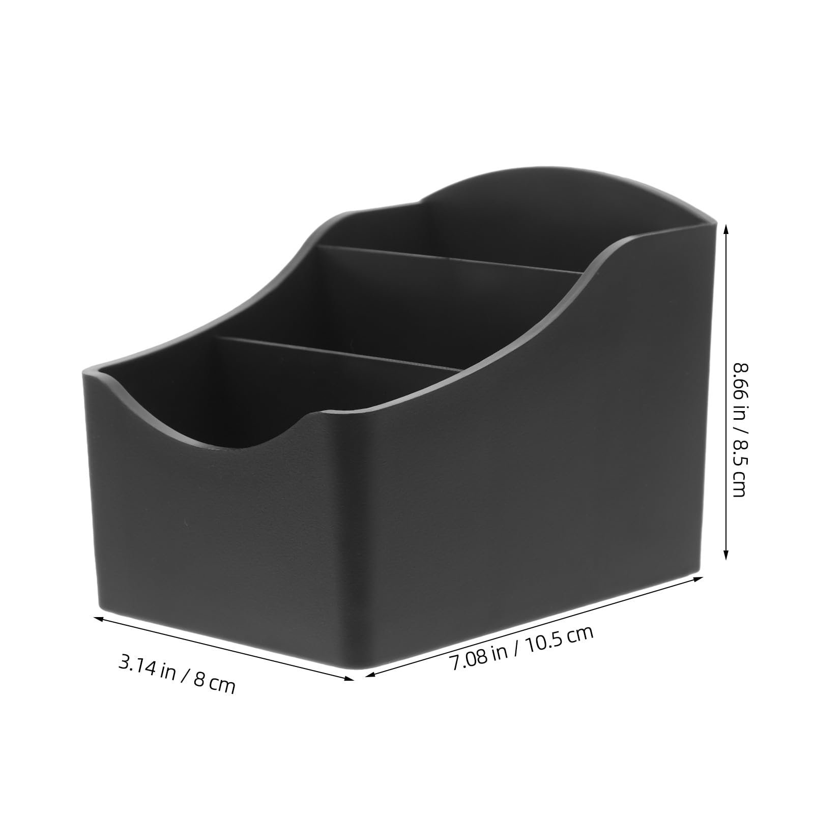 Organizador de Bolsas de Té y Azúcar de Mostrador, Caja de Almacenamiento de 3 Compartimentos en Abs Negro, Porta Bolsitas Pequeño para Cocina y Cafetería, Soporte Multifunción
