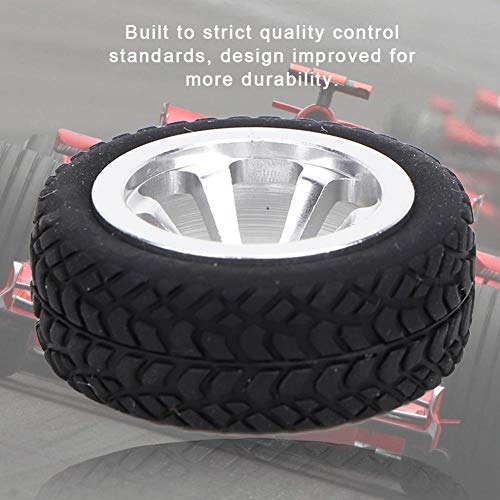 Pneu de carro RC, pneu de roda de carro RC, pneu de borracha, cubo da roda de alumínio, modelo de ca