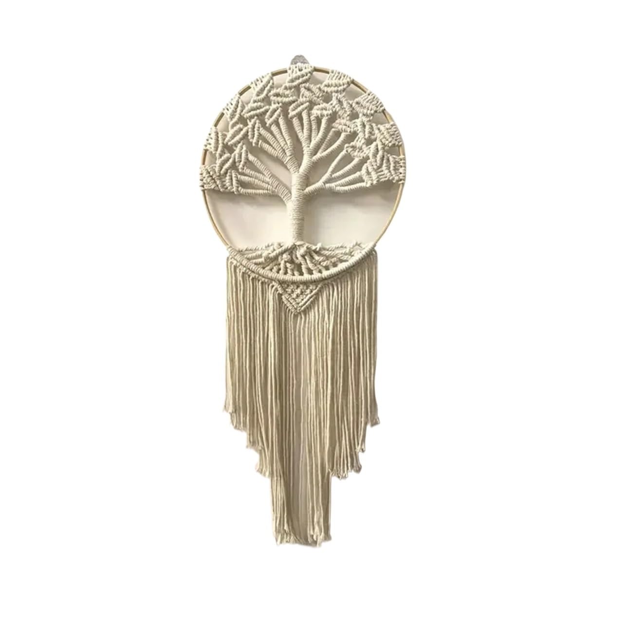 XCTDSVAH Tapestry Tree Of Life Macrame Wall Hanging Handmade Woven Home Decor For Bedroom Apartment Dorm Decoration(Beige)