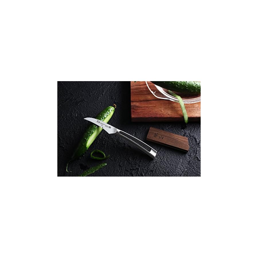 Cangshan TN1 Series 1021707 Swedish 14C28N Steel Forged 2.75-Inch Peeling Knife and Wood Sheath Set