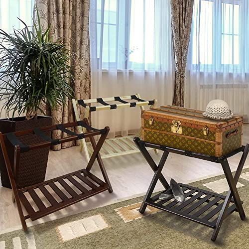 Penguin Home Koffer aus hochwertigem Mangoholz, zusammenklappbar, einfache Montage, 2 Etagen, Maße (L x B x H): 67 x 47 x 50 cm