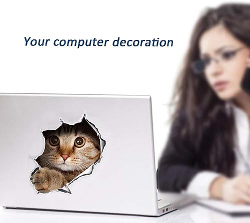 Miniatura 2 de 6 calcomanías de pared 3D para gatos, autoadhesivas, calcomanías de pared para niños/murales de vinilo extraíbles para sala de estar, habitaciones