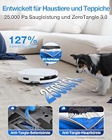 ECOVACS DEEBOT T50 PRO OMNI Gen3 Saugroboter mit Wischfunktion, 25.000 Pa, AIVI 3D 3.0, autom. Zugabe v. Reinigungslösung, Reinigung des Mopps bei 75°C, Heißlufttrocknung, ultraflache 81 mm, Glanzweiß – Ansicht 2
