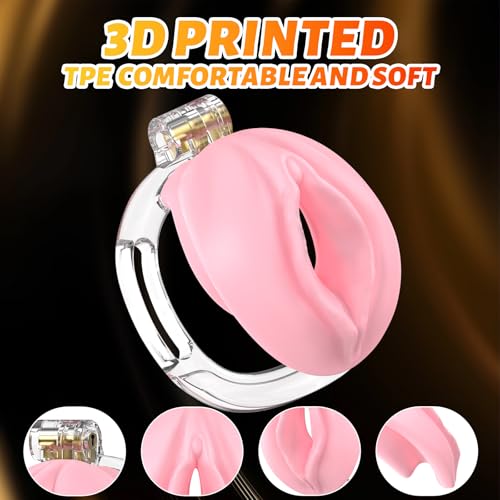 Image of Male Chastity Cage 3D Printed Sissy Cage Cock Cage with Soft TPE Bondage Gear & Accessories Adult Sex Toys Slave Tool Chastity Devices (Pink)