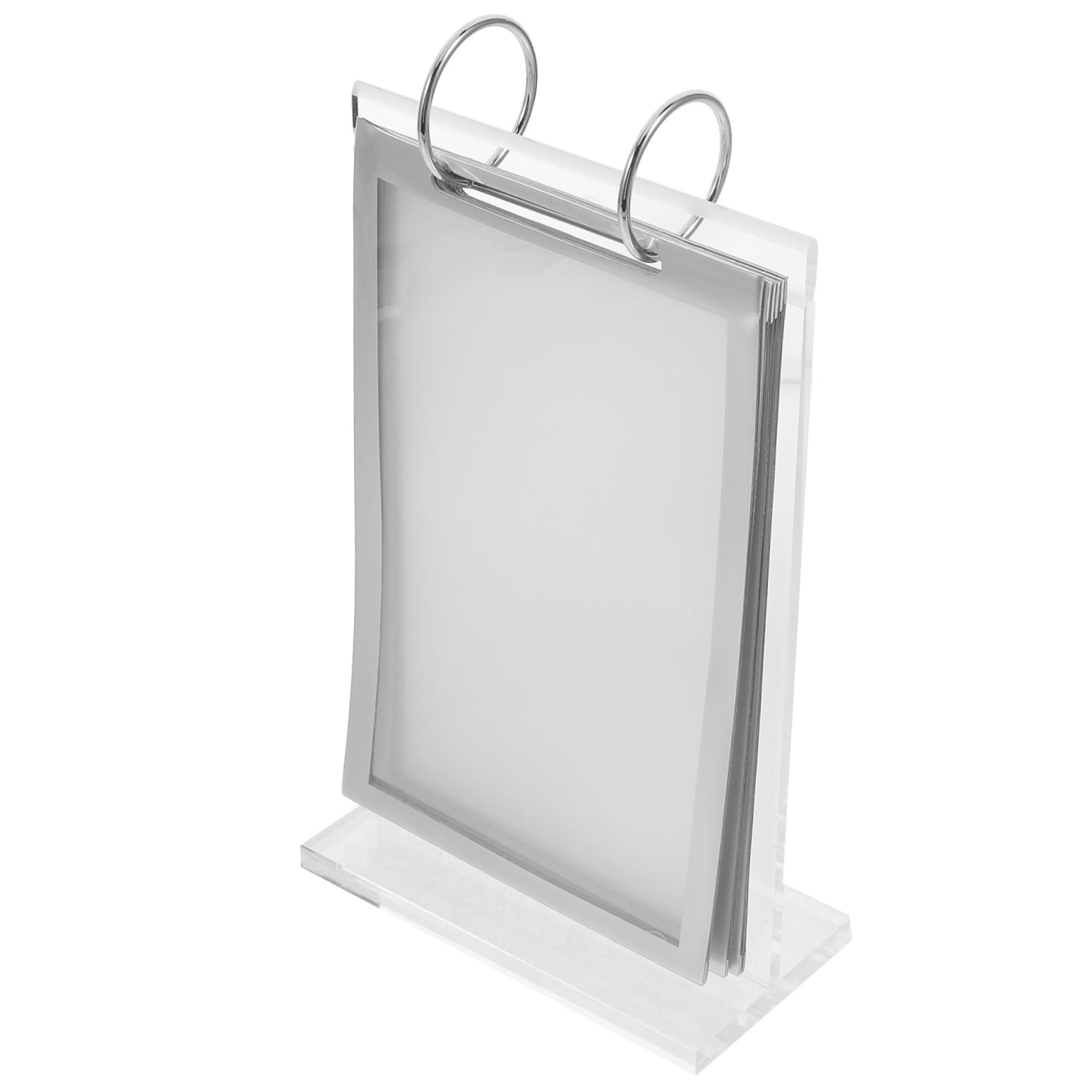 Sewroro 4piezas Soporte De Menú Abatible De Escritorio Con Base Estable Para Exhibición De Carteles y Menús Restaurantes y Eventos Transparente Vertical