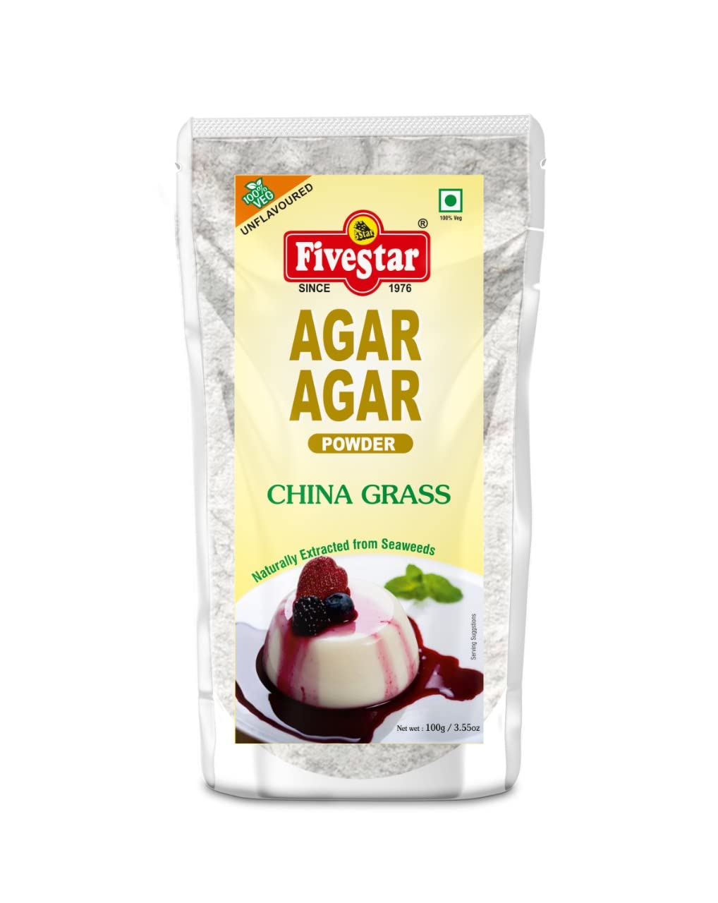 Five Star Agar Agar Powder 100g Pouch(Pack of 1) (B09SD5N1Q2) Amazon Price History, Amazon Price Tracker