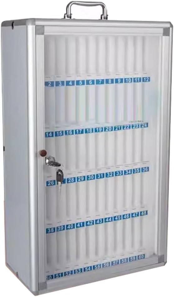 Cassaforte a Muro in Lega di Alluminio per cellulari con Serratura a Chiave - Soluzione di archiviazione sicura per scuole, fabbriche e aziende (36 Bit)