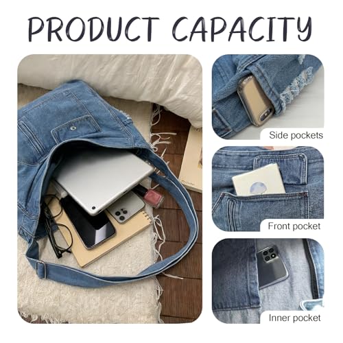 Bolso Denim para mujer tipo crossbody ligero miniatura 4