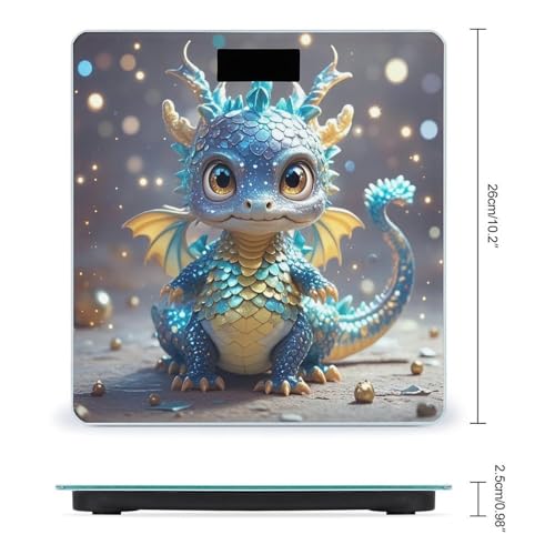 Báscula digital de baño Cute Dragon con plataforma amplia miniatura 2