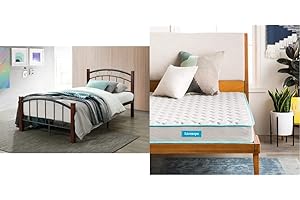 Linenspa 6 Inch Innerspring Mattress - Twin (Metal Twin Complete Bed and...