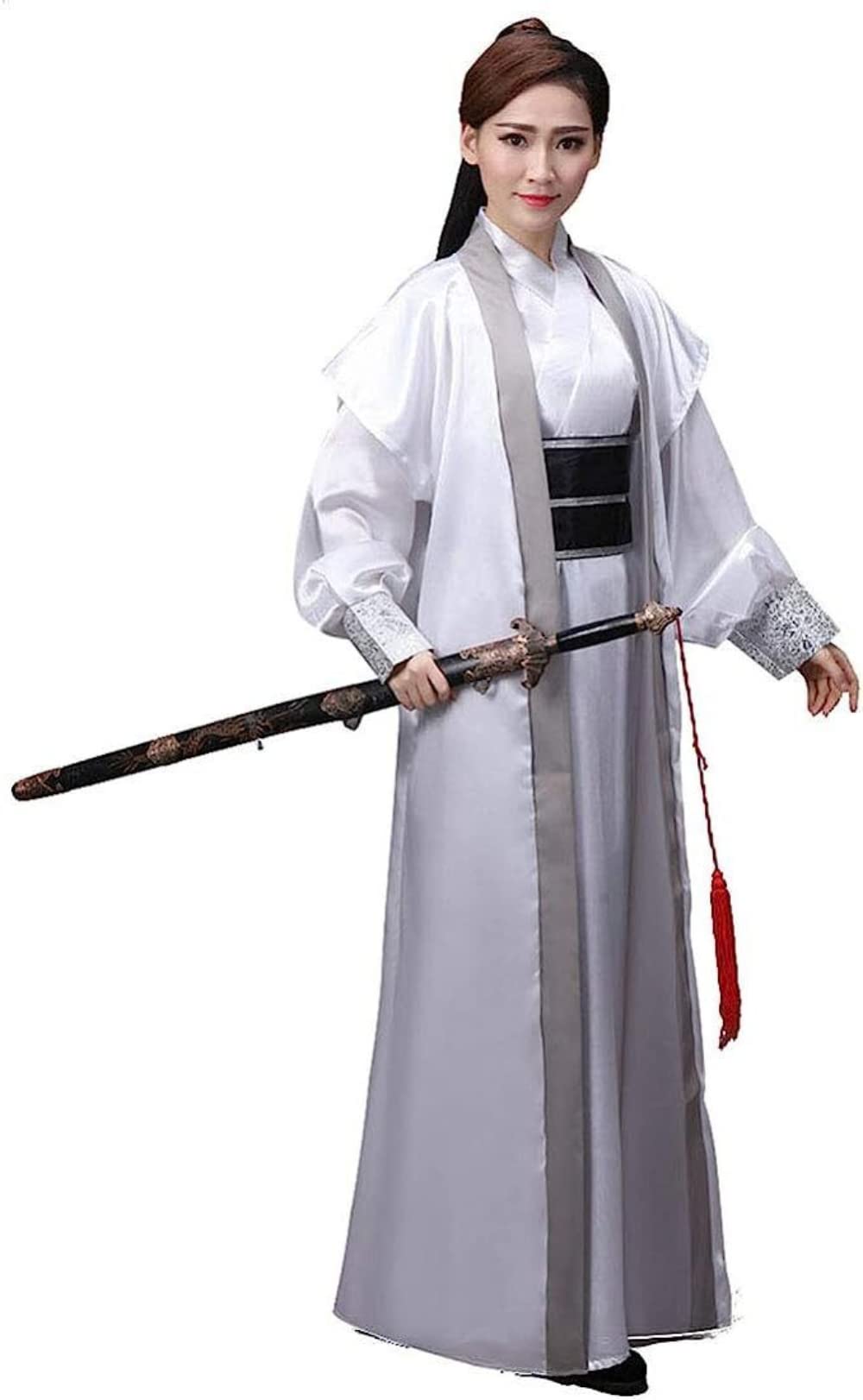 tradycyjnej chińskiej odzieży Starożytny chiński strój szermierza dla dorosłych tradycyjny strój Hanfu Cosplay wojenny(Black,Small)