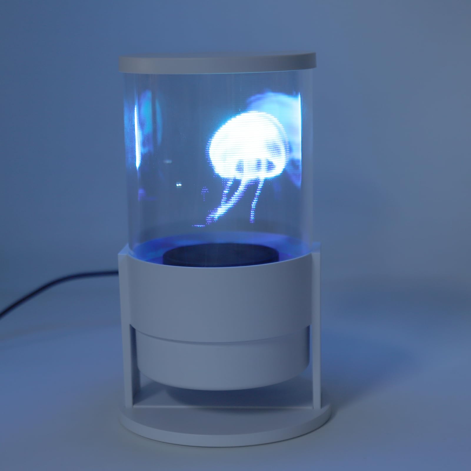 3D -Hologramm -Lüfter mit WLAN und App Control, 360 ° Desktop Kleiner Holographischer Display -Projektor mit 1608 LED -Perlen, für Zuhause, Büro, Geschäft
